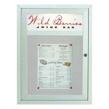 Aarco Products MSC2418H Main Street Style 1 Door Aluminum Frame Enclosed Bulletin Board and Header, 18&quot;W x 24&quot;H