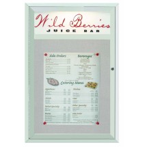 Aarco Products MSC3624H Main Street Style 1 Door Aluminum Frame Enclosed Bulletin Board and Header, 24&quot;W x 36&quot;H