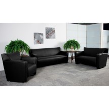 Flash Furniture 222-SET-BK-GG Majesty Series Reception Set in Black