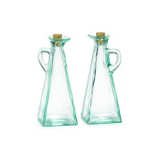 TableCraft 617 Marbella 12 oz. Oil & Vinegar Dispensers with Cork Stoppers