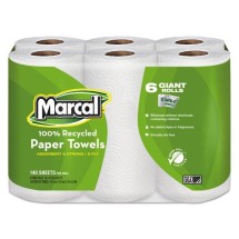 Marcal 100% Recycled Roll Towels, 2-Ply, 5 1/2 x 11, 24 Rolls/Carton