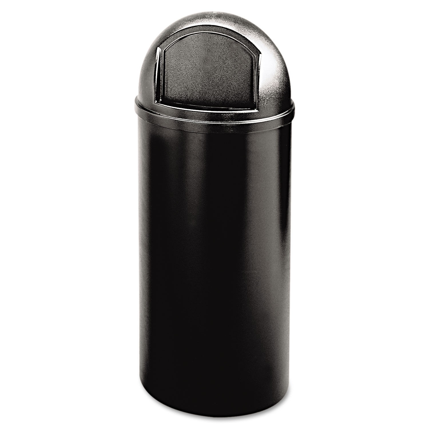 Marshal Classic Trash Container, 15 Gallon, Black
