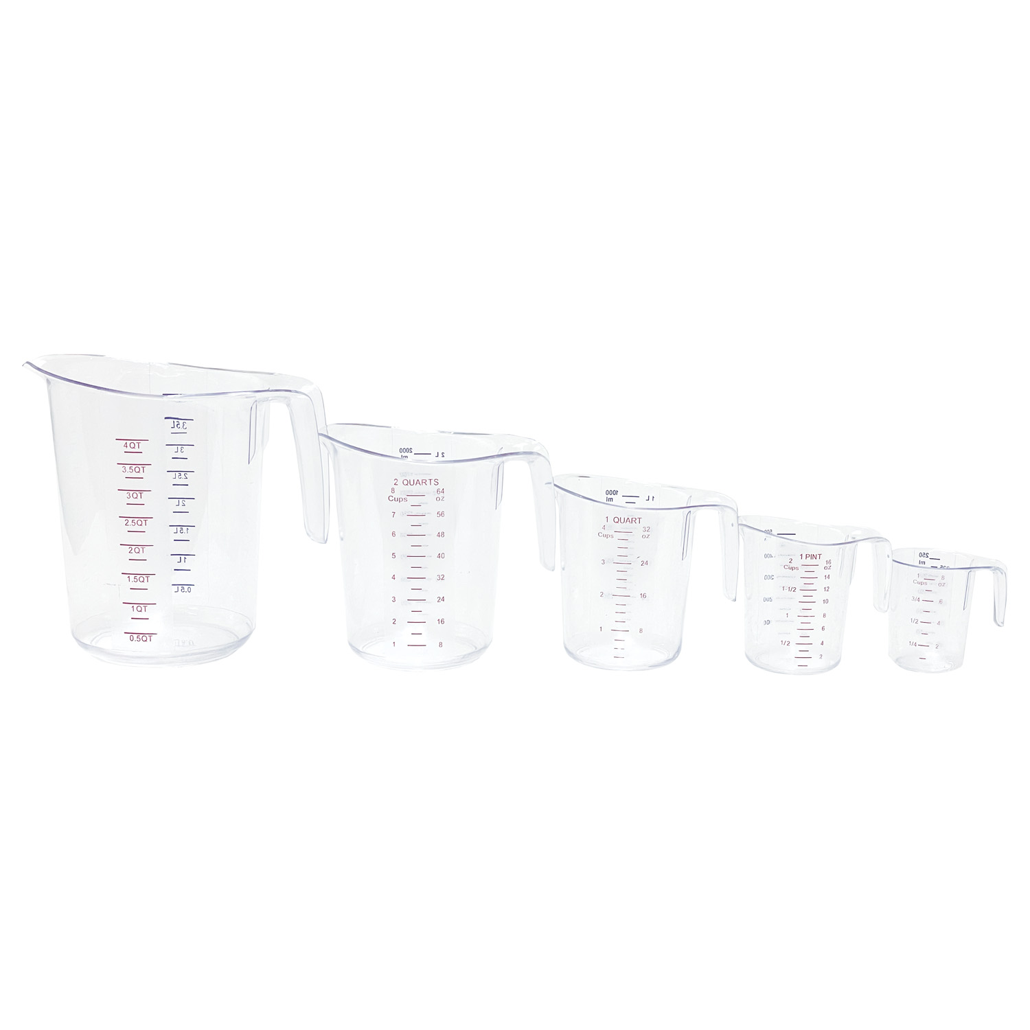 CAC China MCBK-5SET 5-Piece Plastic Measuring Cup Set