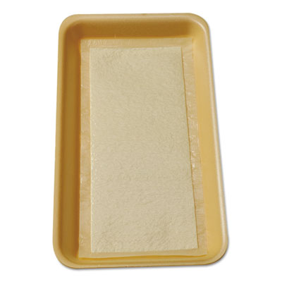 Meat Tray Pads, 6w x 4 1/2d, White/Yellow, 1000/Carton