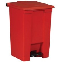 Step-On Waste Container, Square, 12 Gallon, Red