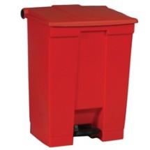 Step-On Waste Container, Rectangular, 18 Gallon, Red