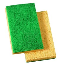 Medium Duty Scrubbing Sponge, Yellowith Green, 20/Carton