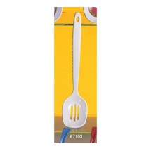 Thunder Group W7103 White Melamine Slotted Serving Spoon 12&quot;