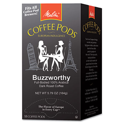 Melitta Coffee Pods, Buzzworthy (Dark Roast), 18 Pods/Box
