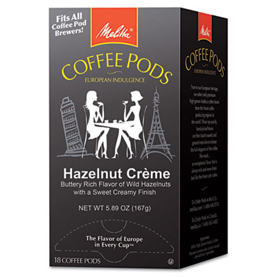 Melitta Coffee Pods, Hazelnut Cream, 18 Pods/Box