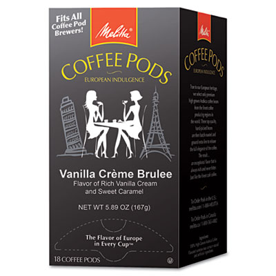 Melitta Coffee Pods, Vanilla Creme Brulee, 18 Pods/Box