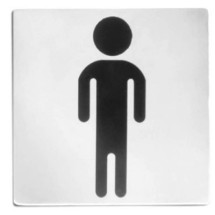 TableCraft B10 Stainless Steel Men Restroom Sign, 5&quot; x 5&quot;