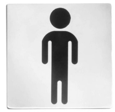 TableCraft B10 Stainless Steel Men Restroom Sign, 5" x 5"