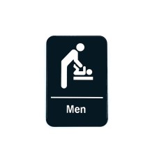 TableCraft 695648 Men Restroom with Baby Changing Sign, 6&quot; x 9&quot;