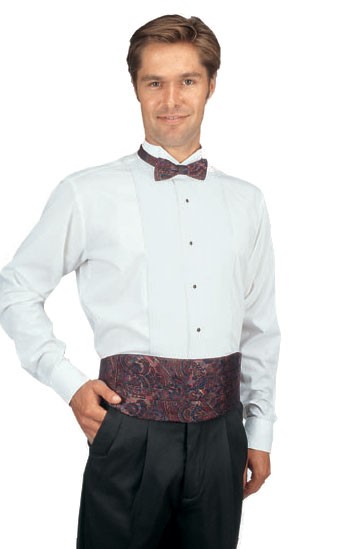 Henry Segal 8301 Men's Long Sleeve Wing-Tip Collar Tuxedo White Shirt 1/4" Pleat