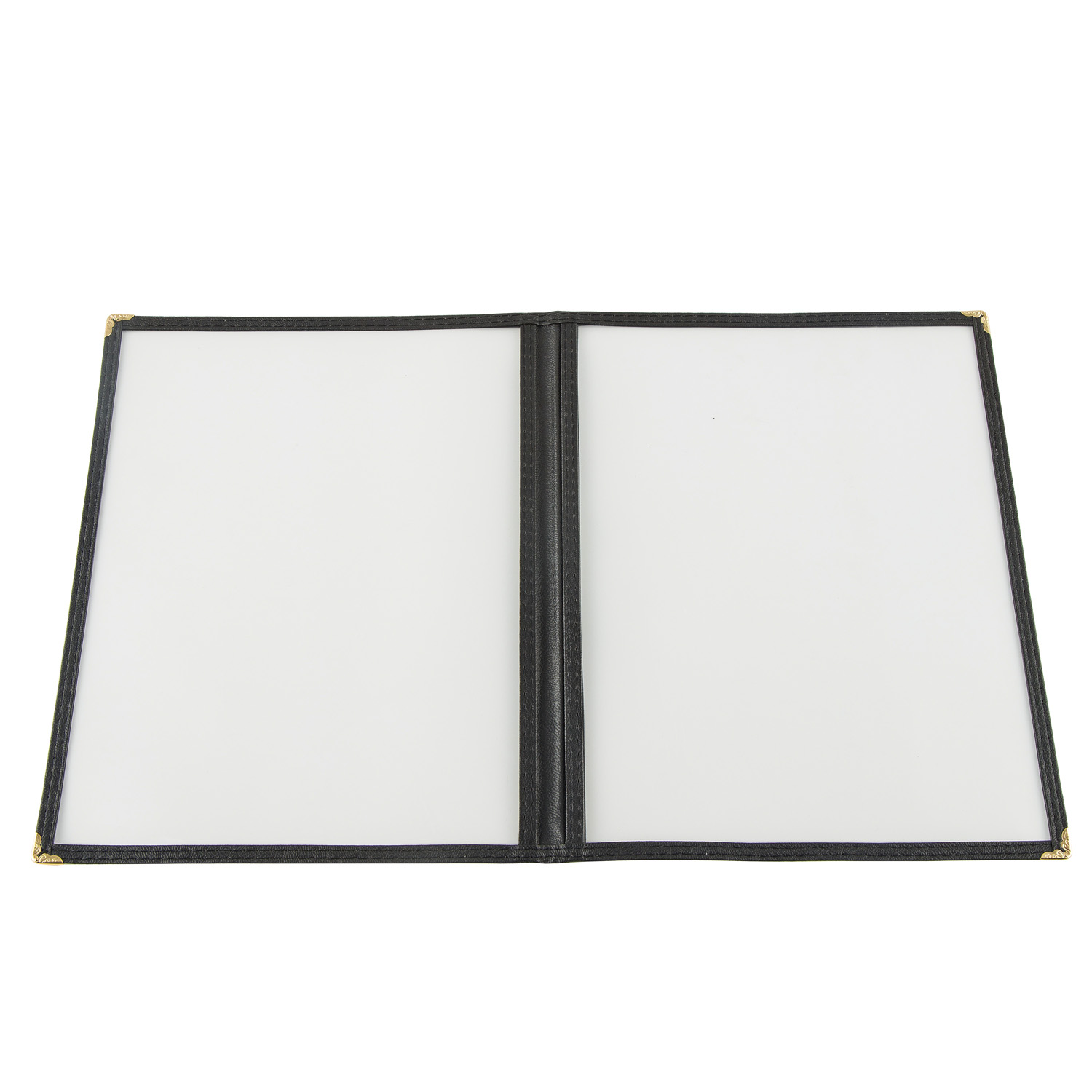 CAC China MCP2-911BK Black Menu Cover 2-Pocket 8 1/2" x 11"