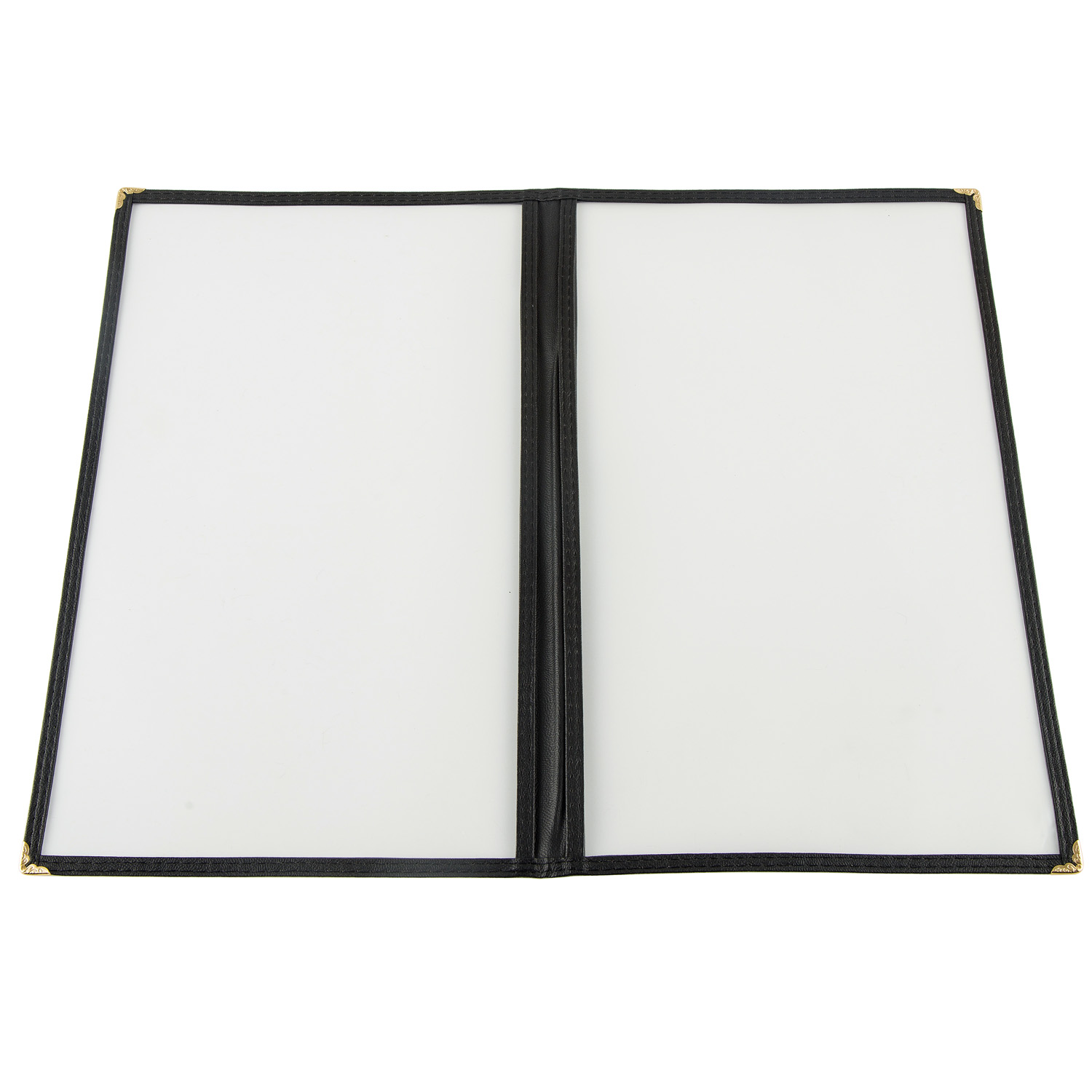 CAC China MCP2-914BK Black Menu Cover 2-Pocket 8 1/2" x 14"