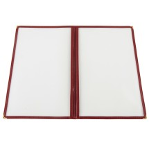 CAC China MCP2-914BY Burgundy Menu Cover 2-Pocket 8 1/2&quot; x 14&quot;