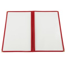 CAC China MCP2-914RD Red Menu Cover 2-Pocket 8 1/2&quot; x 14&quot;