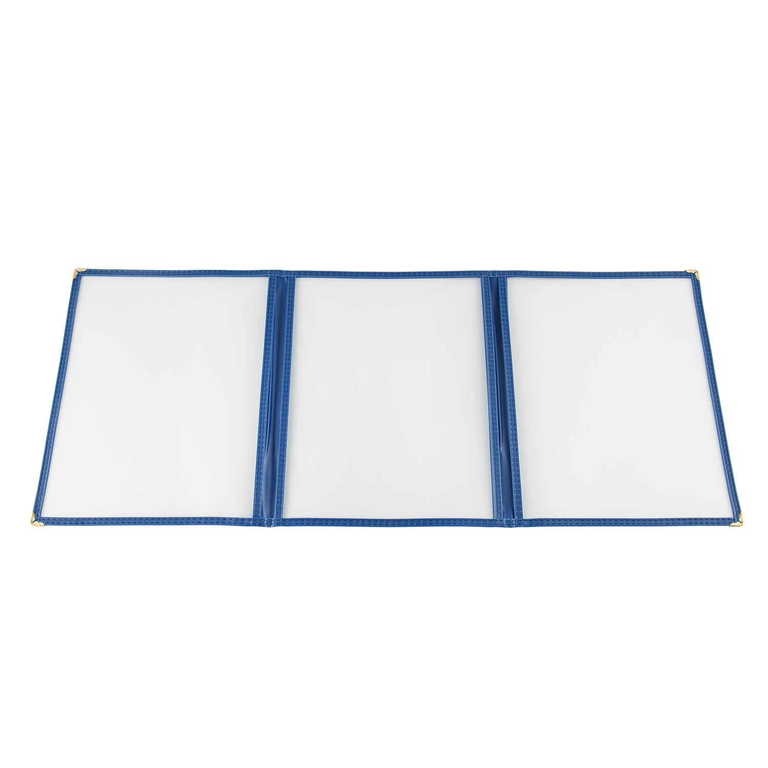 CAC China MCP3-911BL Blue Menu Cover 3-Pocket 8 1/2" x 11"