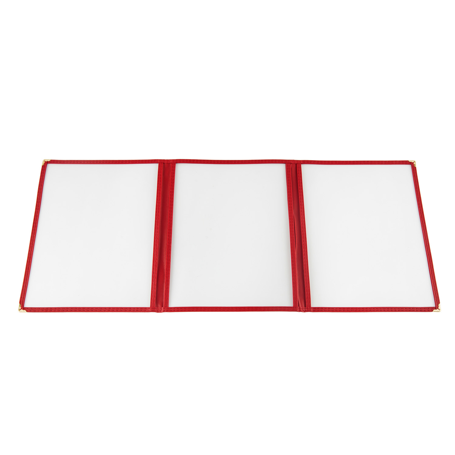CAC China MCP3-911RD Red Menu Cover 3-Pocket 8 1/2" x 11"