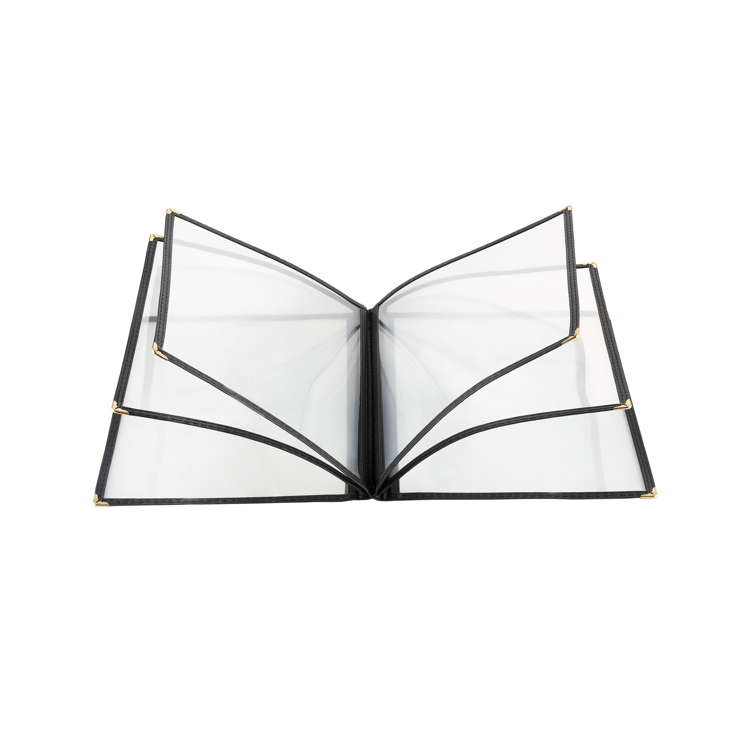 CAC China MCP6-911BK Black Menu Cover 6-Pocket 8 1/2" x 11"