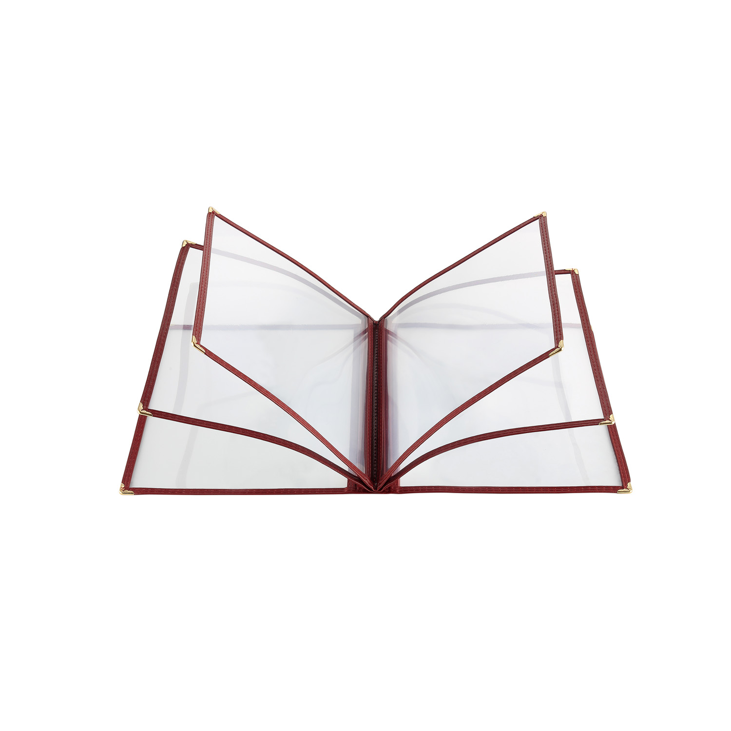 CAC China MCP6-911BY Burgundy Menu Cover 6-Pocket 8 1/2" x 11"