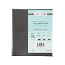 CAC China MCC1-11GY Gray 1-Panel Faux Leather Menu Cover 8-1/2&quot; x 11&quot;