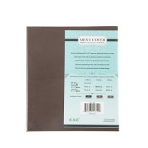 CAC China MCC2-11BN Brown 2-Panel Faux Leather Menu Cover 8-1/2&quot; x 11&quot;
