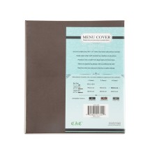 CAC China MCC4-11BN Brown 4-Panel Faux Leather Menu Cover 8-1/2&quot; x 11&quot;