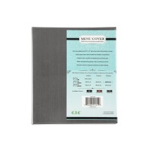CAC China MCC4-11GY Gray 4-Panel Faux Leather Menu Cover 8-1/2&quot; x 11&quot;