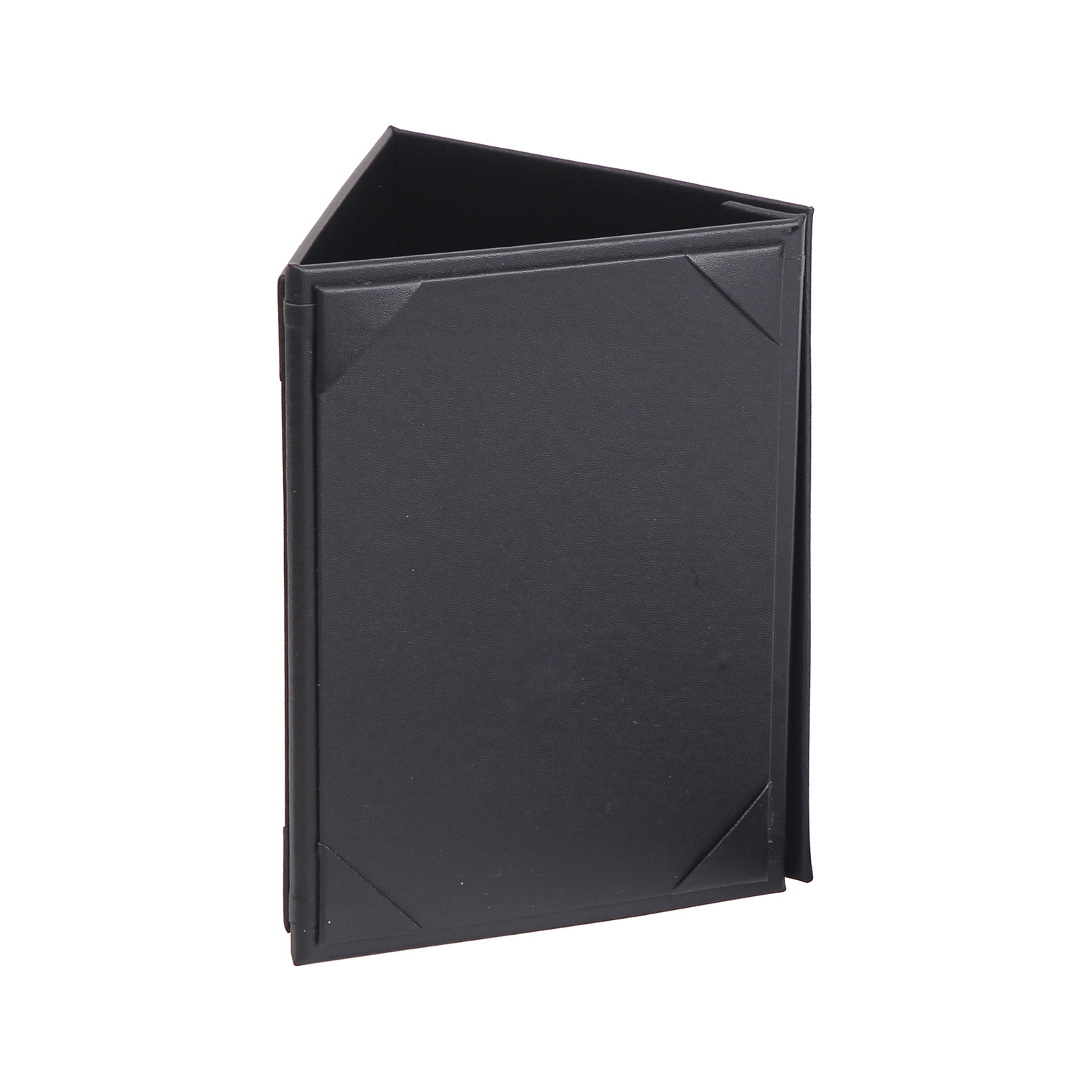 CAC China MCT3-75BK Black Menu Cover Tent 3-Panel 5" x 7"