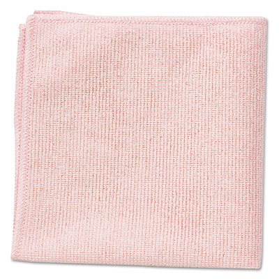 Microfiber Cleaning Cloths, 16 x 16, Pink, 24/Pack