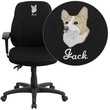 Flash Furniture BT-90297S-A-GG Mid-Back Black Fabric Multi-Functional Ergonomic Chair with Height Adjustable Arms
