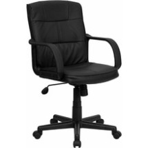 Flash Furniture GO-228S-BK-LEA-GG Mid-back Black Leather Executive Office Chair