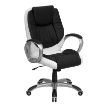 Flash Furniture CH-CX0217M-GG Mid-Back Multi-Colored Leather Executive Swivel Office Chair