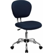 Flash Furniture H-2376-F-NAVY-GG Mid-Back Navy Blue Mesh Task Chair with Chrome Base