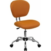 Flash Furniture H-2376-F-ORG-GG Mid-Back Orange Mesh Task Chair with Chrome Base