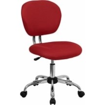 Flash Furniture H-2376-F-RED-GG Mid-Back Red Mesh Task Chair with Chrome Base