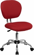 Flash Furniture H-2376-F-RED-GG Mid-Back Red Mesh Task Chair with Chrome Base