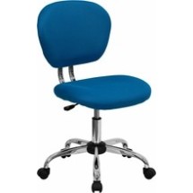 Flash Furniture H-2376-F-TUR-GG Mid-Back Turquoise Mesh Task Chair with Chrome Base