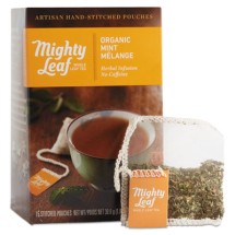Mighty Leaf Whole Leaf Tea Pouches, Organic Mint Melange, 15/Box