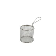 CAC China SMFB-1 Stainless Steel Round Mini Serving Fry Basket
