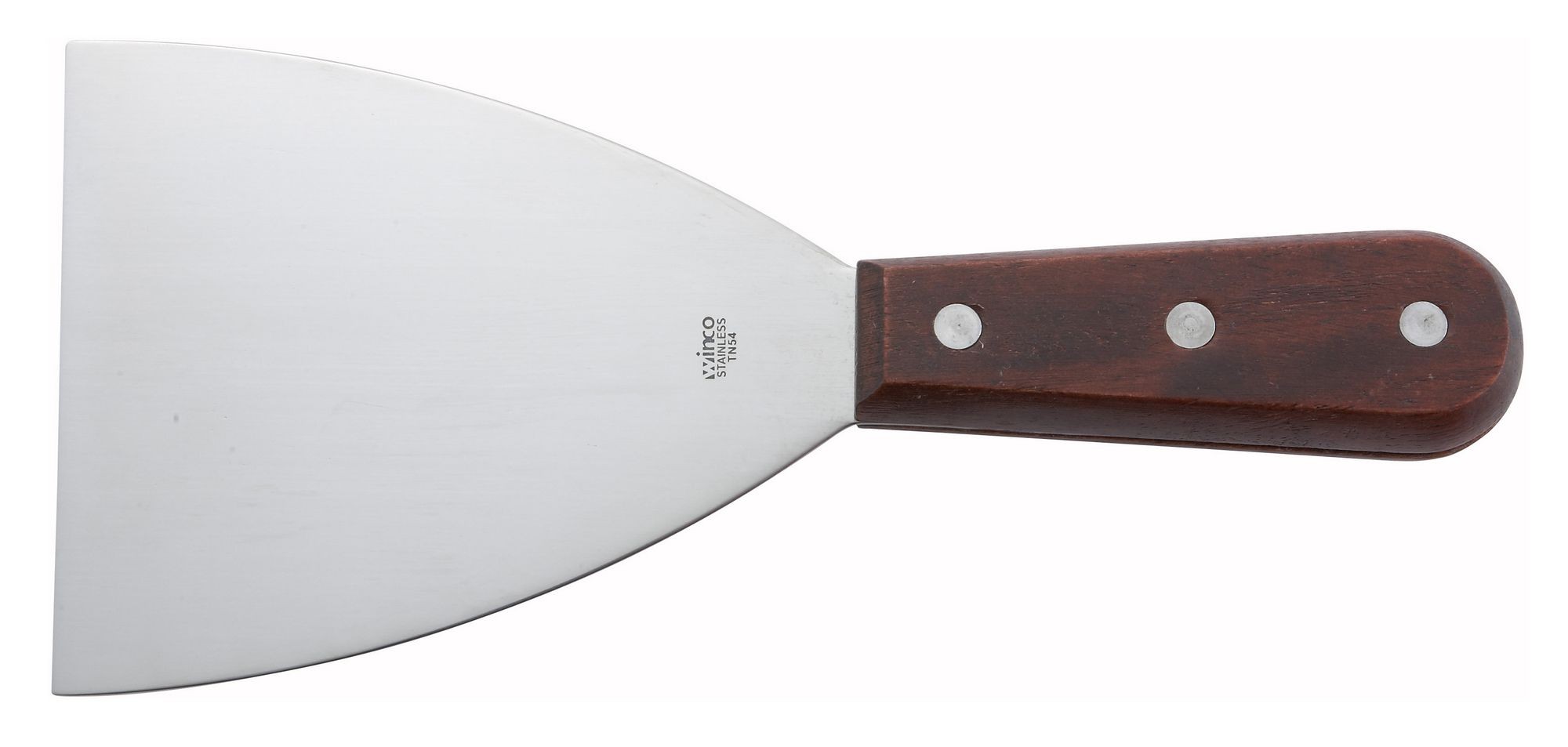 Winco TN54 Scraper with 4-1/2" x 4" Blade, Wooden Handle