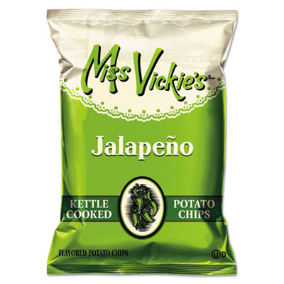 Miss Vickie's Kettle Cooked Jalapeno Potato Chips, 1.38 oz Bag, 64/Carton