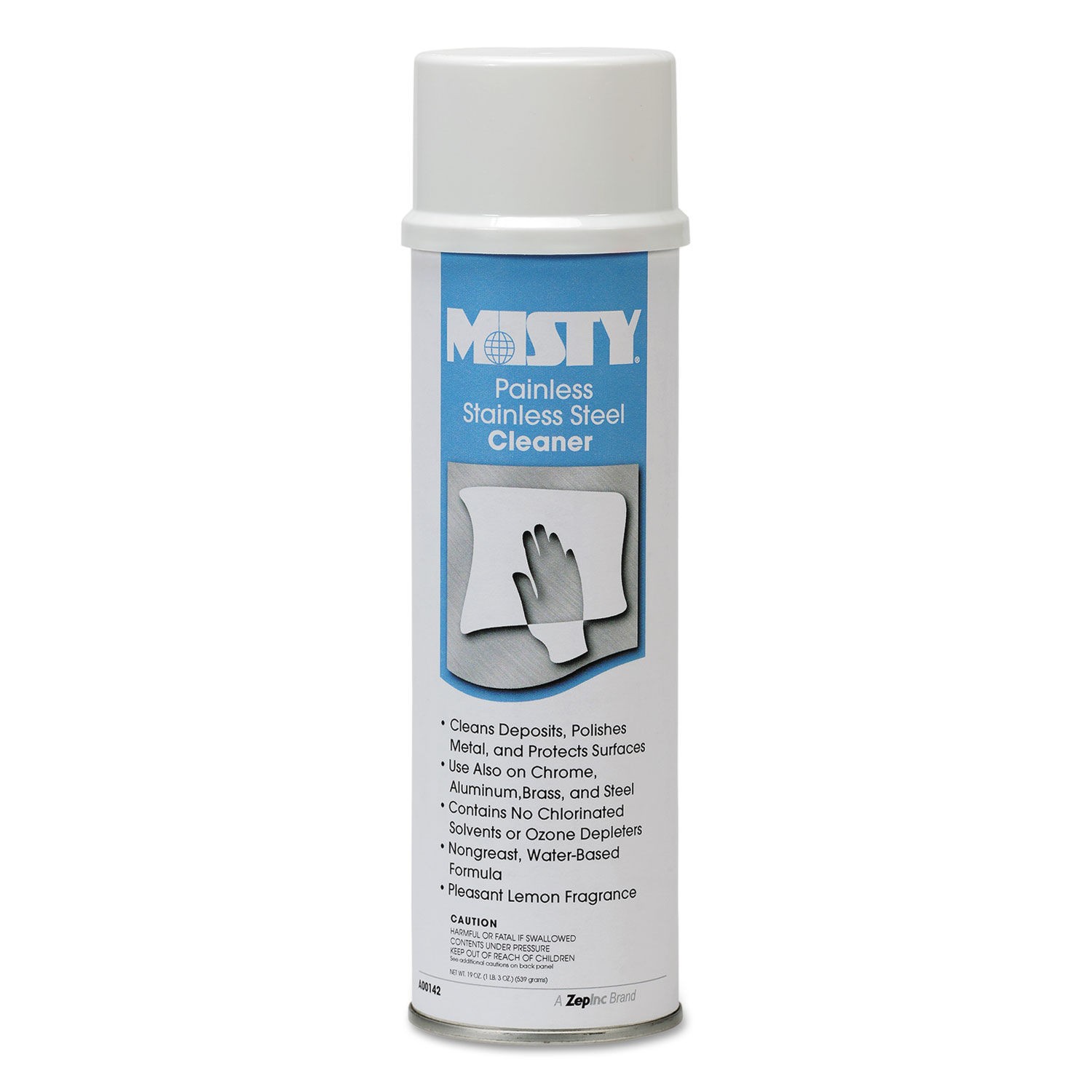 Misty Water-Based Stainless Steel Cleaner, 18 oz. Aerosol Cans, 12/Carton