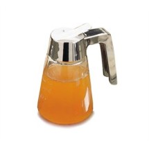 TableCraft 1271 Modern Glass Syrup Dispenser 12 oz. with Chrome Plated ABS Top