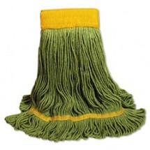 EcoMop Looped-End Mop Head, Recycled Fibers, X-Large, Green