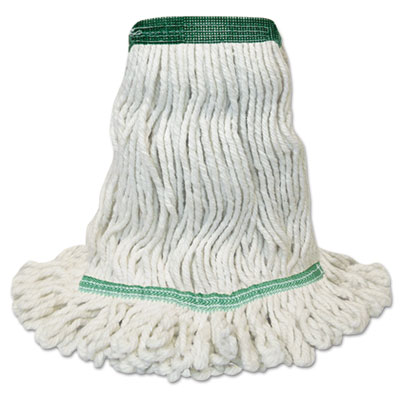 Mop Head, Premium Standard Head, Cotton/Rayon Fiber, Medium, White