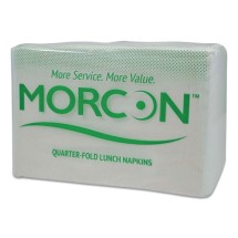 Morcon White 1-Ply Lunch Napkin, 11&quot; x 13&quot;, 6000/Carton
